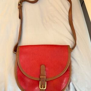 Coach Boston Vintage Red Leather Crossbody Bag
